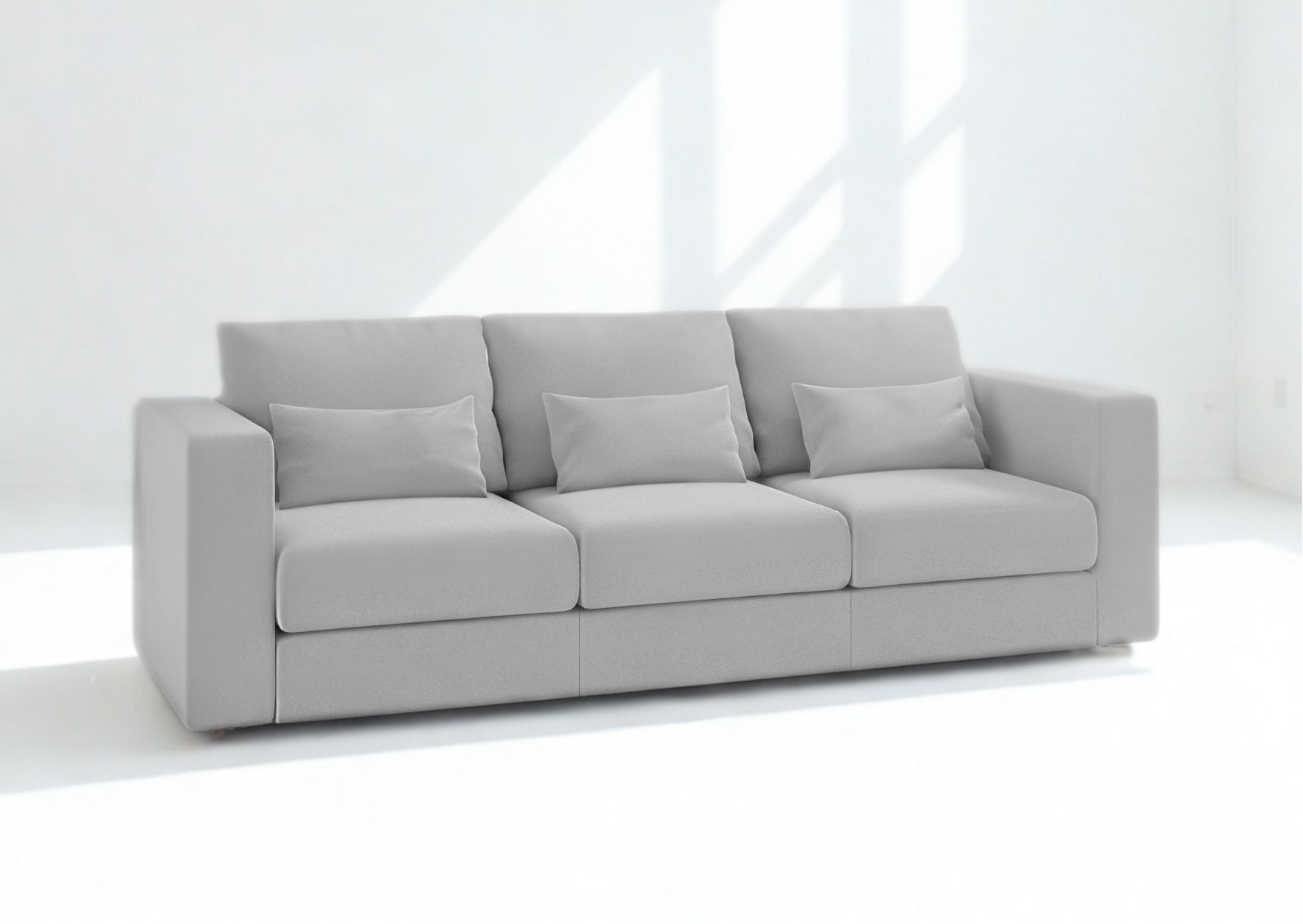 Klasyczna sofa rozkładana w kolorze szarym